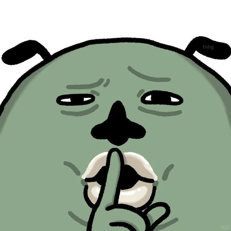 green character gesture SHHH