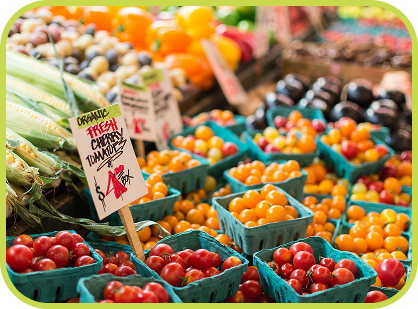 Picture of cherry tomatoes for sale on vendor.